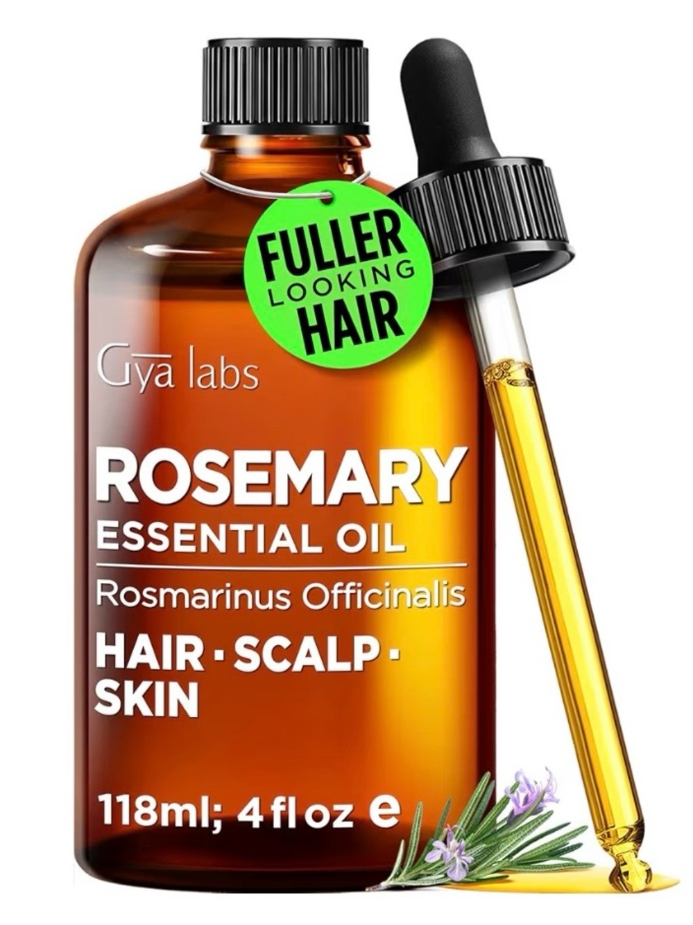 Gya‎ Labs Rosemary Essential Oil 4oz Aromatherapy Hair Skin Diffuser EXP 11/29